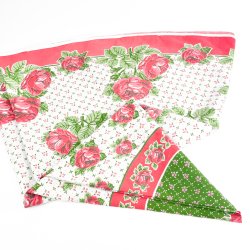 Geblmte Retro Tischdecke mit Rosen   150 cm