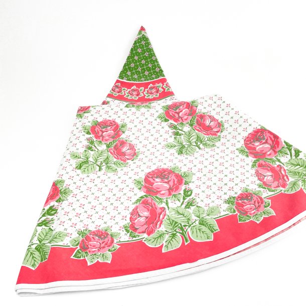Geblmte Retro Tischdecke mit Rosen   150 cm