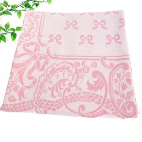 Schne rosa Retro Damasttischdecke  120 x 120 cm