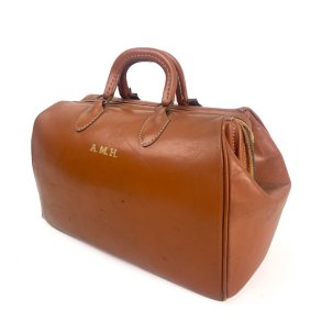 Vintage cognac Leder Reisetasche