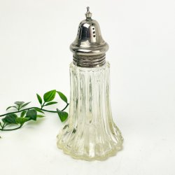 Vintage sukkerstr i glas med slv