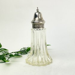 Vintage sukkerstr i glas med slv