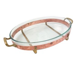 Ildfast glas og kobberfad