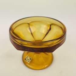 Ravfarvet vintage Cristallin dessertsk�l 