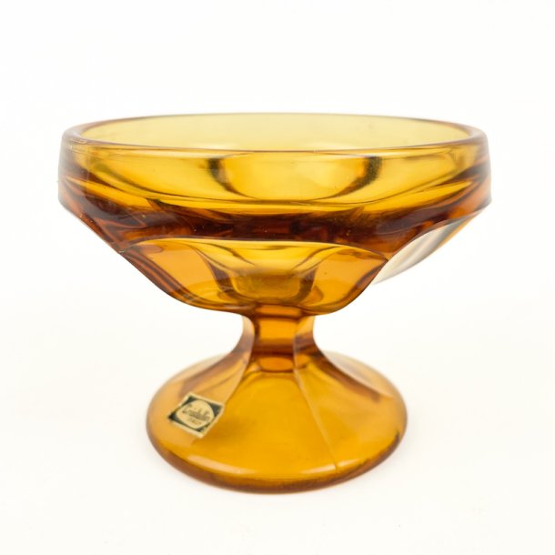 Ravfarvet vintage Cristallin dessertsk�l 
