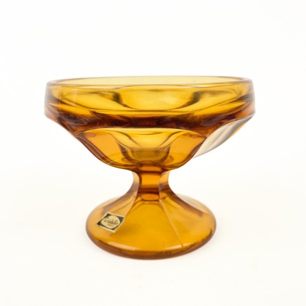 Ravfarvet vintage Cristallin dessertsk�l 