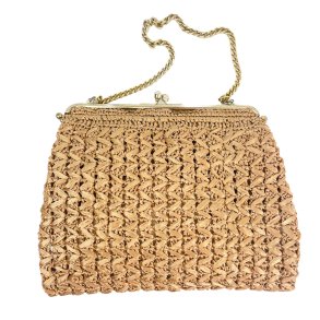 Geflochtene Vintage Handtasche mit Kette