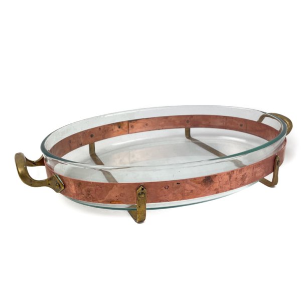 Ildfast glas og kobberfad