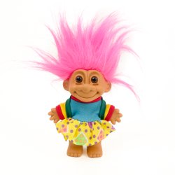 Vintage Gj�l trold med pink h�r