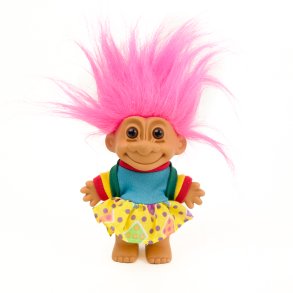 Vintage Gj�l trold med pink h�r