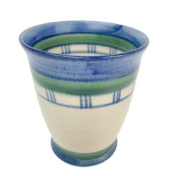 Blaues Vintage-Steingutbecher