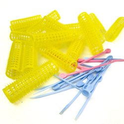 Gule retro h�r curlers