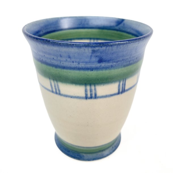 Blaues Vintage-Steingutbecher