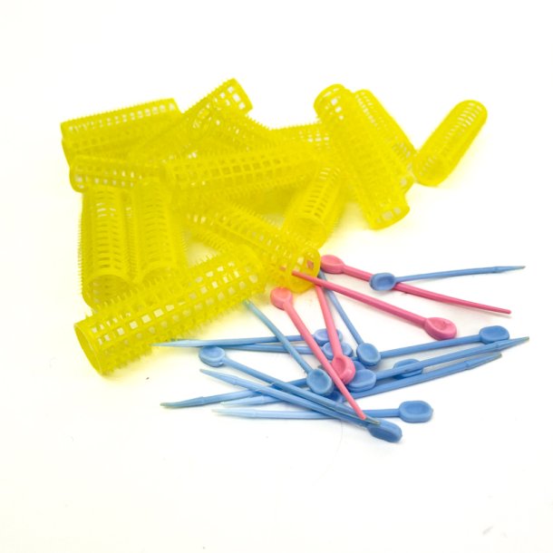 Gule retro h�r curlers