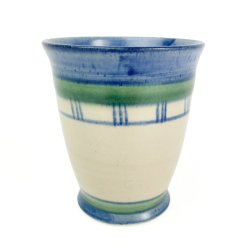 Blaues Vintage-Steingutbecher