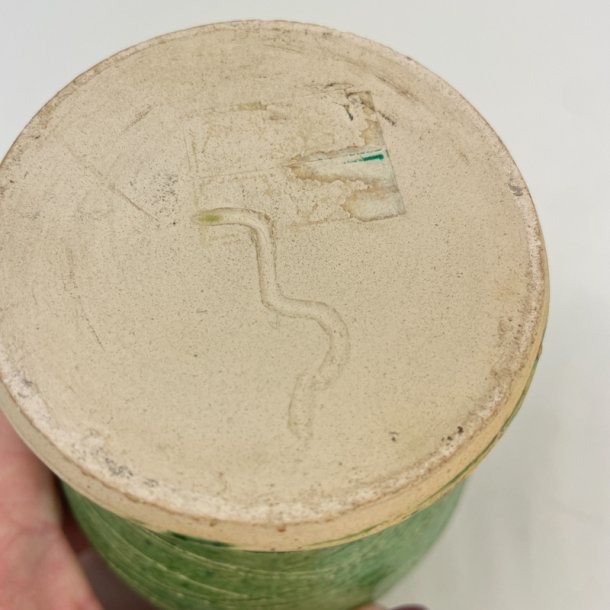 Gr�n retro spareugle i keramik