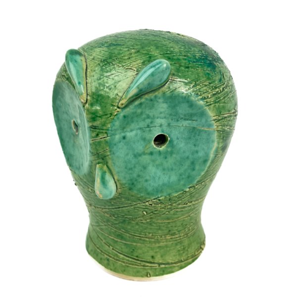 Gr�n retro spareugle i keramik