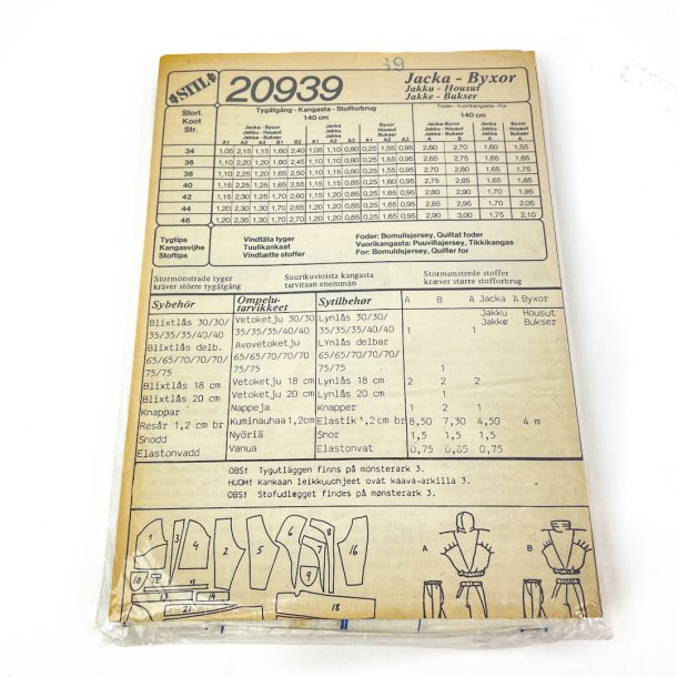 Stil Schnittmuster Nr. 20939  Jacke und Hose