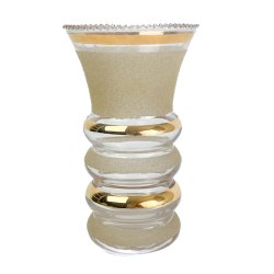 Gylden sukkerglasseret vase - 60'erne