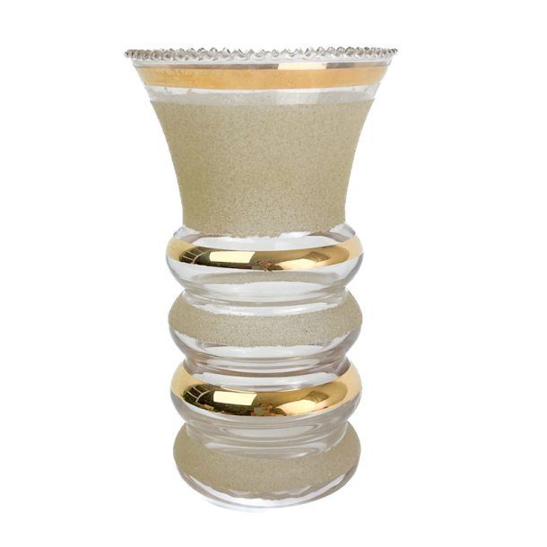 Gylden sukkerglasseret vase - 60'erne