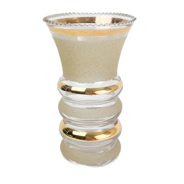 Gylden sukkerglasseret vase - 60'erne