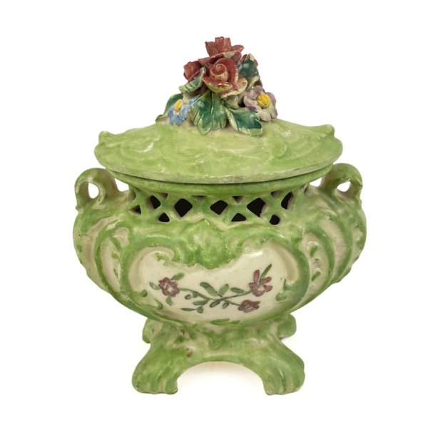 Gr�n vintage potpourrikrukke