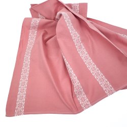 Smuk rosa retro dug med v�vet bort � 205 cm