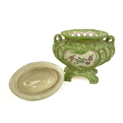 Gr�n vintage potpourrikrukke
