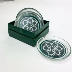 Fire vintage glasbakker i glas og blonde