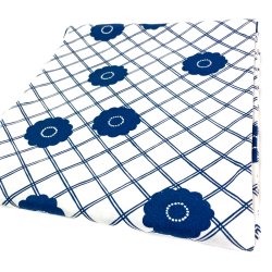 Smuk bl� retro dug med blomster � 270 cm