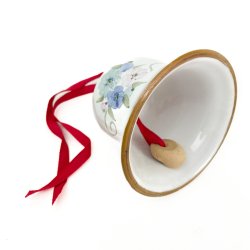 Vintage Porzellanglocke mit Blumenmotiv