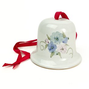 Vintage Porzellanglocke mit Blumenmotiv