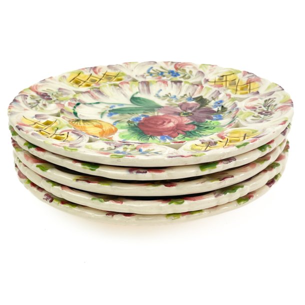 Farverig italiensk fajance tallerken