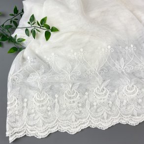 Vintage Untergardine mit Stickkante