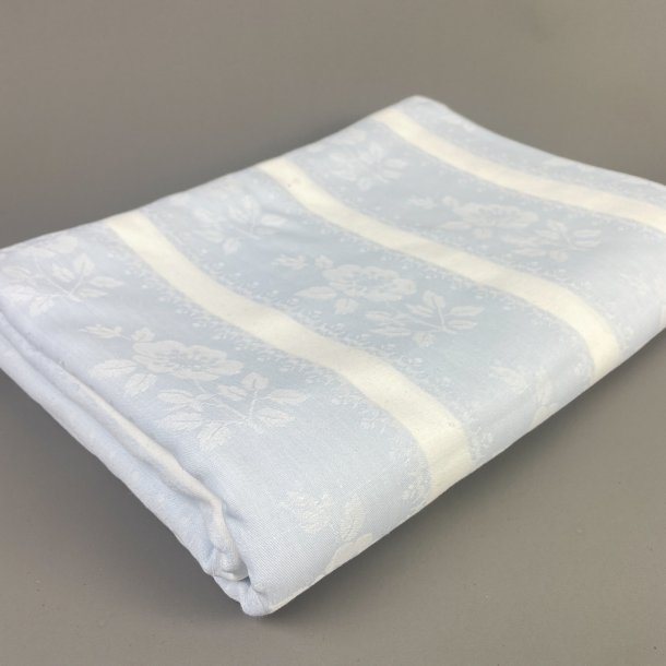 Vintage, damask sengetj med lysebl striber