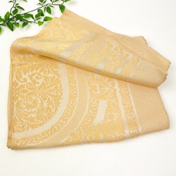 Smuk pastelgul vintage damaskdug � 170 cm