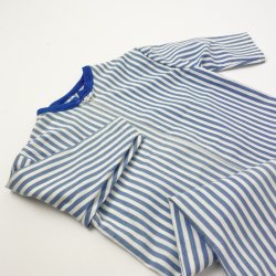 Vintage baby natdragt med lysebl striber