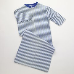 Vintage baby natdragt med lysebl striber