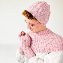 Vinter st i lys rosa uld.