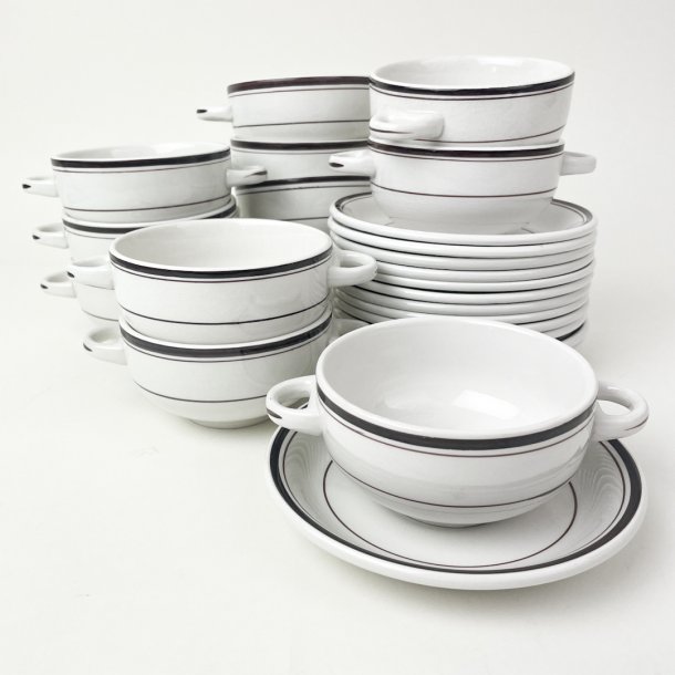 Vintage suppekop med brune striber - Sampson Bridgwood