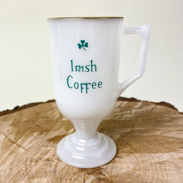 Irish Coffee Glas aus weiem Opalglas