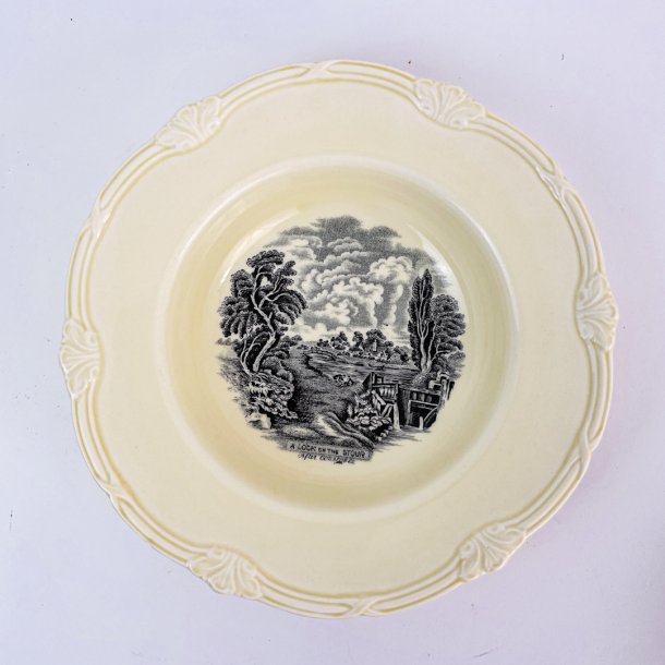 Dyb tallerken - "Scenes after constable"- W.H. Grindley &amp; coltd, England