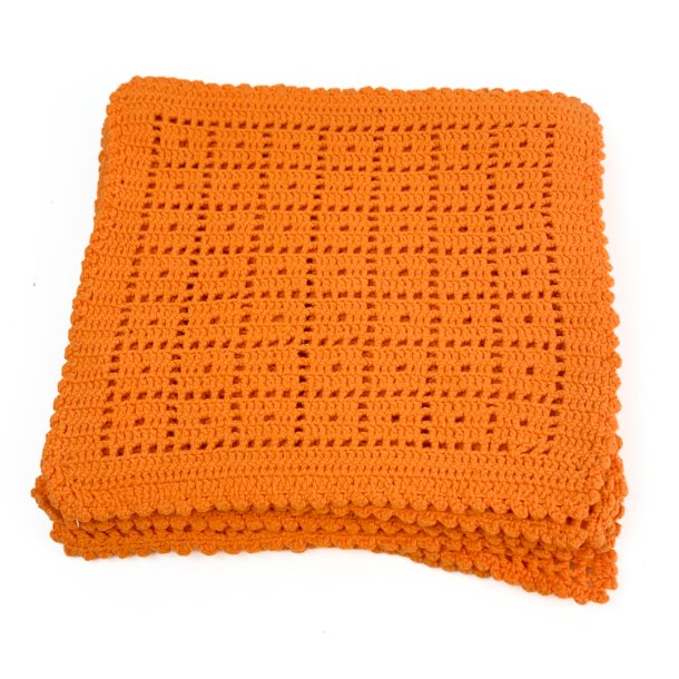 Otte hklede orange vintage mundservietter