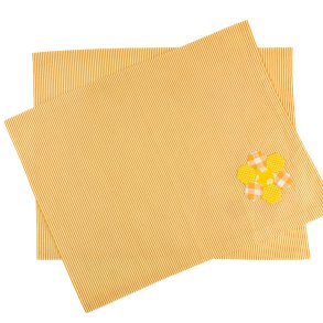 Zwei gelbe Retro Platzsets