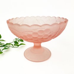 Rosa Vintage Glasaufsatz aus Pressglas