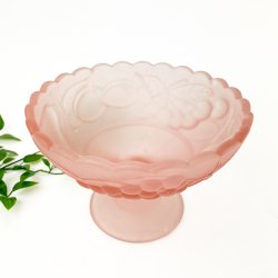Rosa Vintage Glasaufsatz aus Pressglas