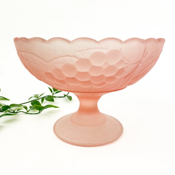 Rosa Vintage Glasaufsatz aus Pressglas