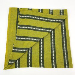 Grne Retro-Tischdecke mit Streifen  160 cm