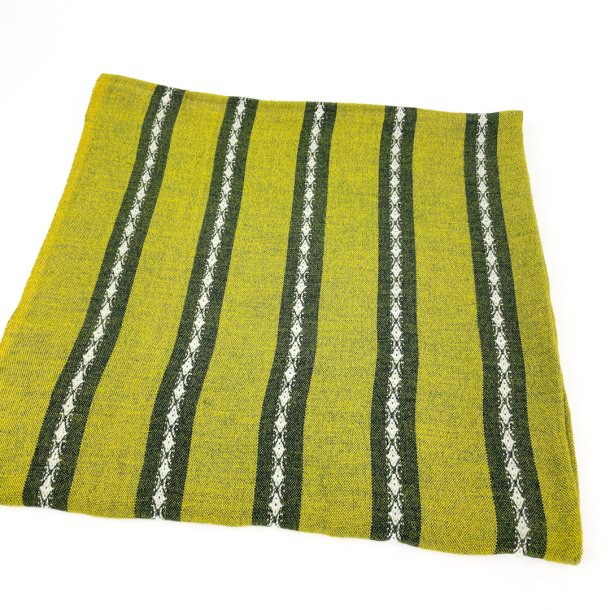 Grne Retro-Tischdecke mit Streifen  160 cm