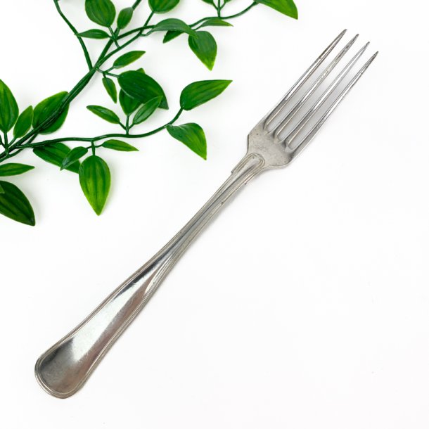 Middagsgaffel. Dobbeltriflet s�lvplet Cohr